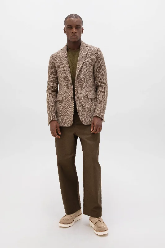 Brown Herringbone Tweed Jacket Youthful Men's Pop Youthful Men's Pop