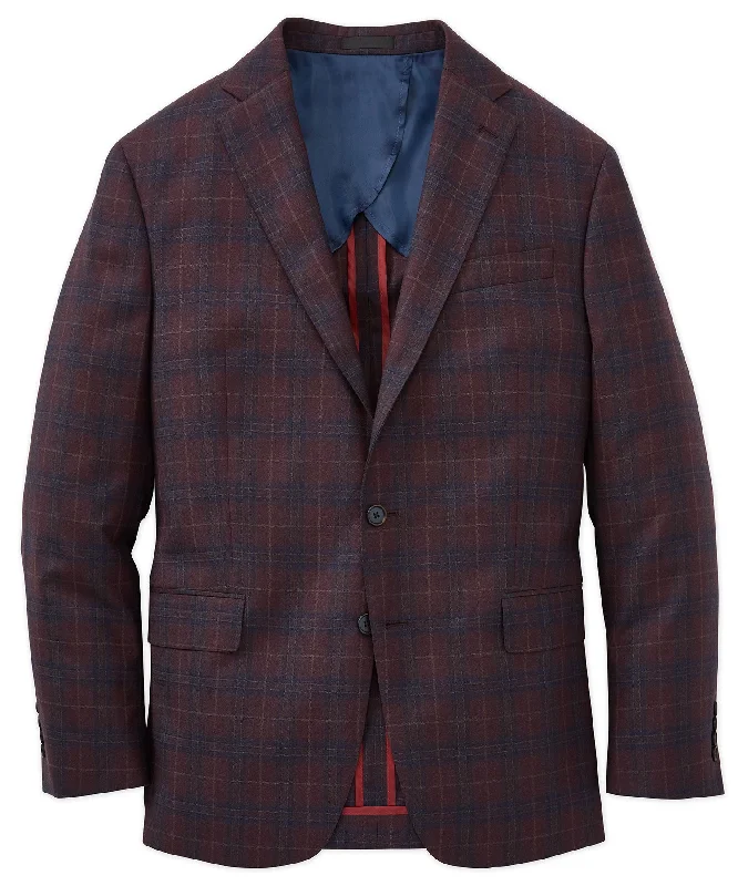 Windowpane Plaid Wool Sport Coat Trendy Men's Bucket Trendy Men's Bucket