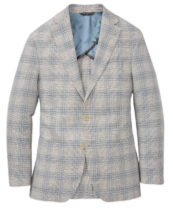 Wool-Linen-Cotton Windowpane Sport Coat Artistic Men's Avant Artistic Men's Avant