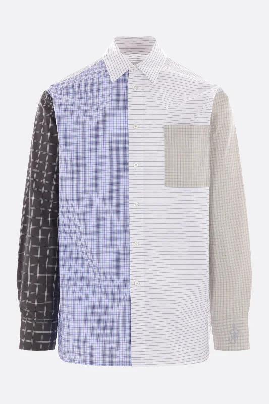 patchwork poplin shirt Preppy Men's College Preppy Men's College