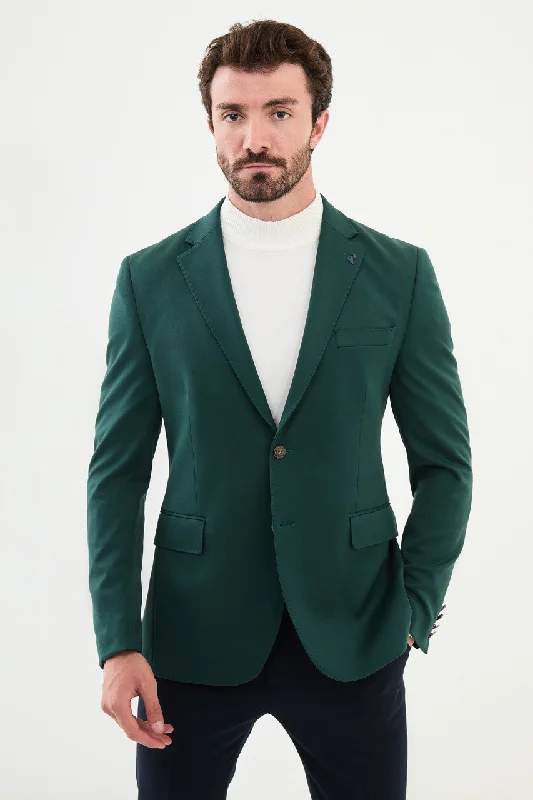 Bojoni Torretta Slim Fit Green Blazer Casual Men's Japanese  Casual Men's Japanese 