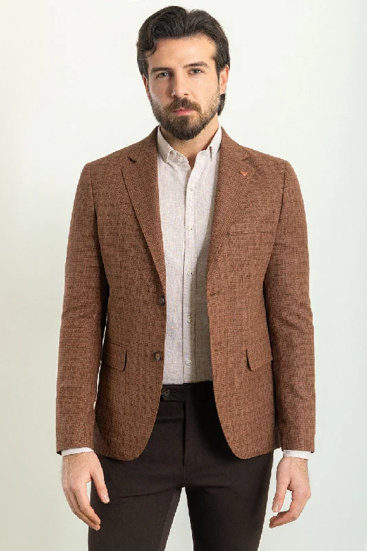 Bojoni Torretta Slim Fit Brown Plaid Blazer Bold Men's Statement Bold Men's Statement