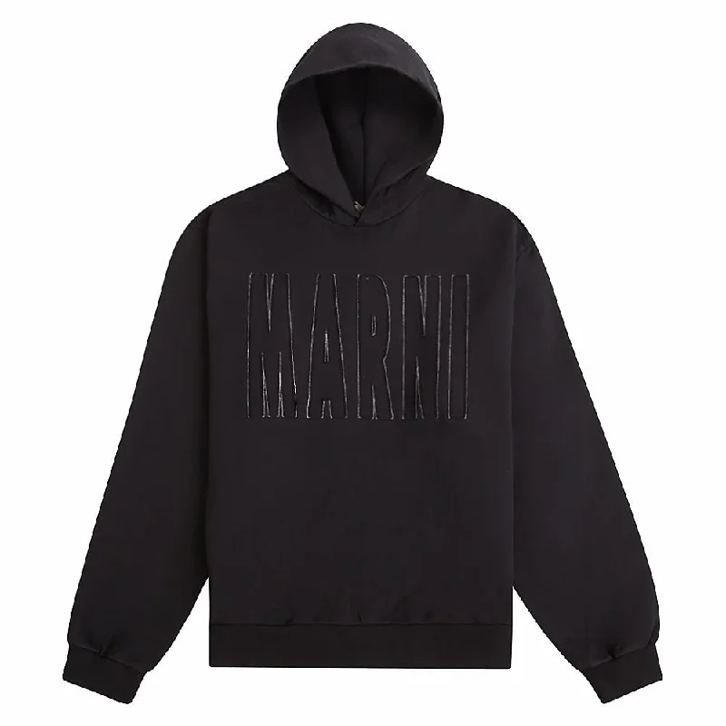 Across Logo Hoodie | Black Edgy Men's Punk Edgy Men's Punk