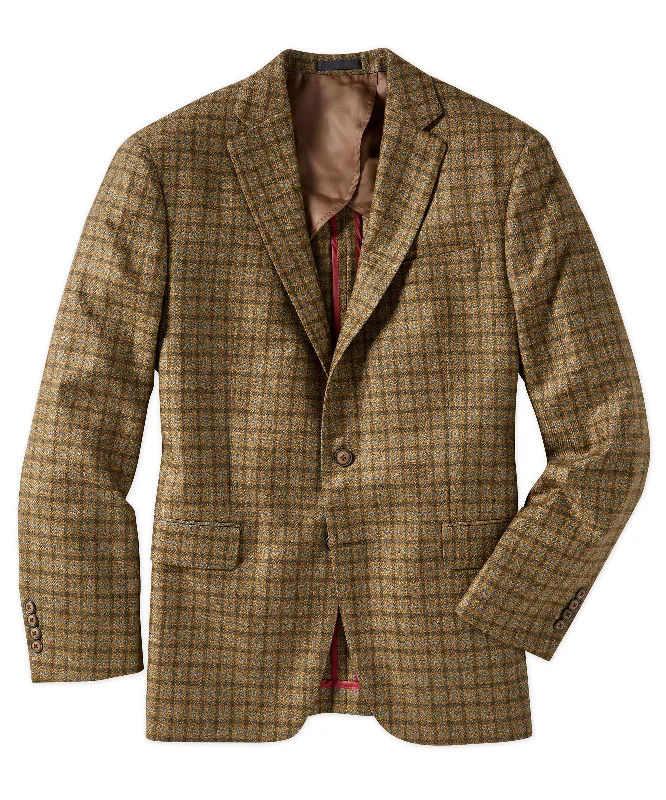 Olive Check Sport Coat Practical Men's Quick Practical Men's Quick