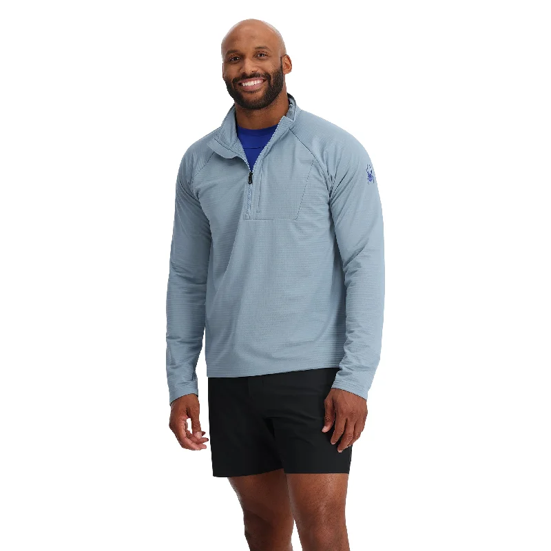 Mens Gridweb Half Zip - Blue Fog Beach Beach