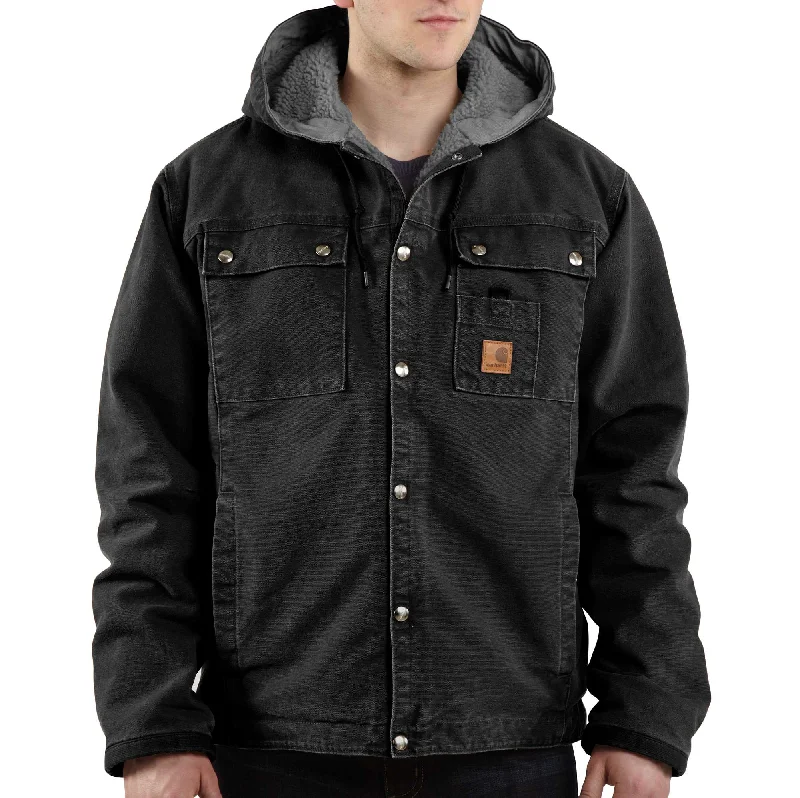 Sandstone Hooded Multi-Pocket Jacket/Sherpa Lined Lumberjack Lumberjack