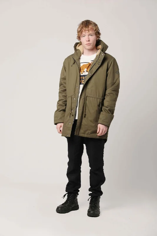 WILSON - Organic Cotton Parka Khaki Modern Men's Tech Modern Men's Tech