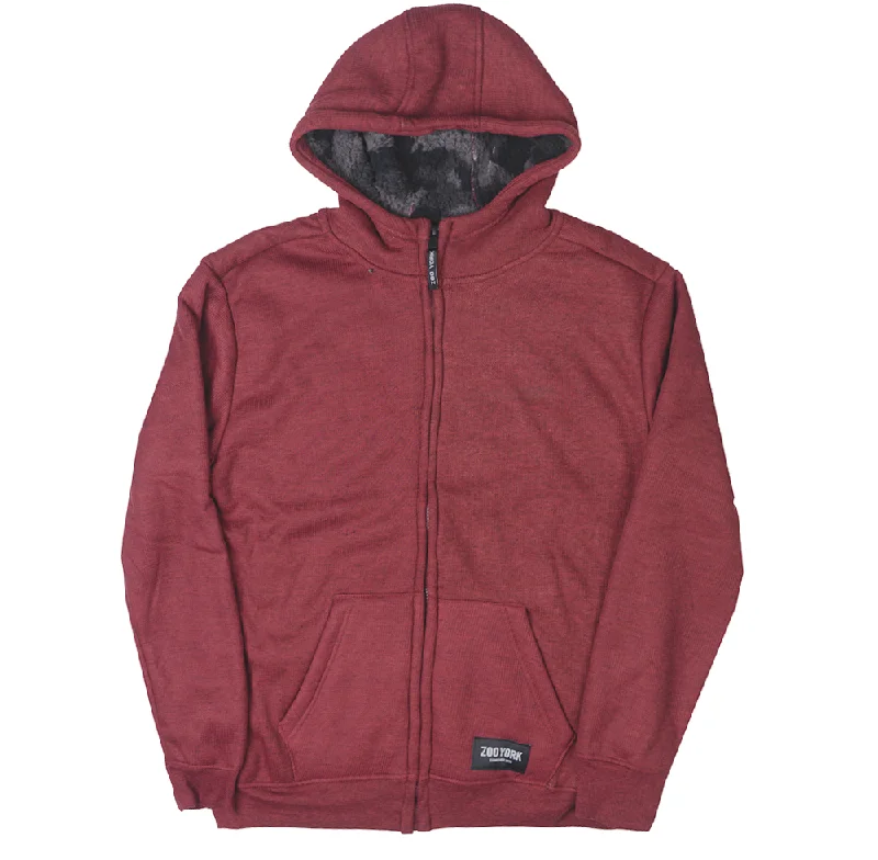 ZOO YORK SHERPA ZIP JACKET CORDOVAN MARLED - ZY30H72 Preppy Men's College Preppy Men's College