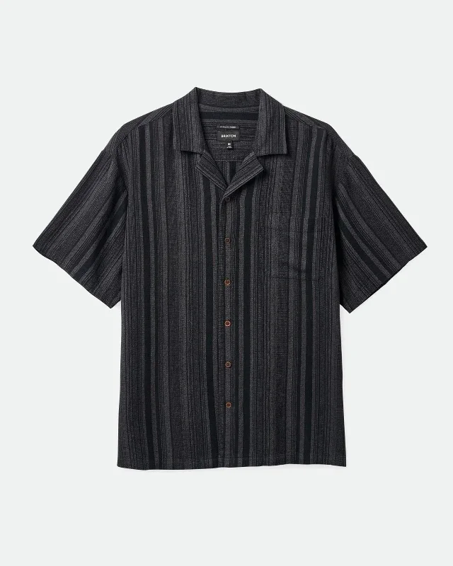 Bunker Seersucker S/S Camp Collar Woven Shirt Elegant Men's Cashmere Elegant Men's Cashmere