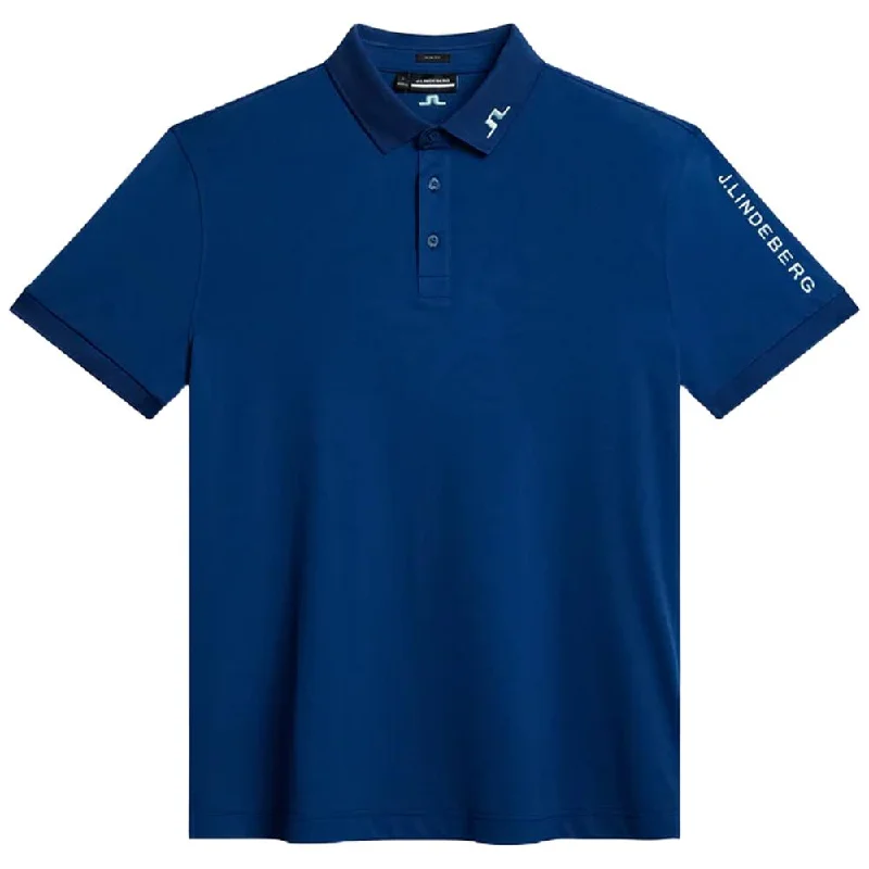 J.Lindeberg Tour Tech Slim Fit Golf Polo Estate Blue - SS24 Vintage Men's 1970S Disco Vintage Men's 1970S Disco