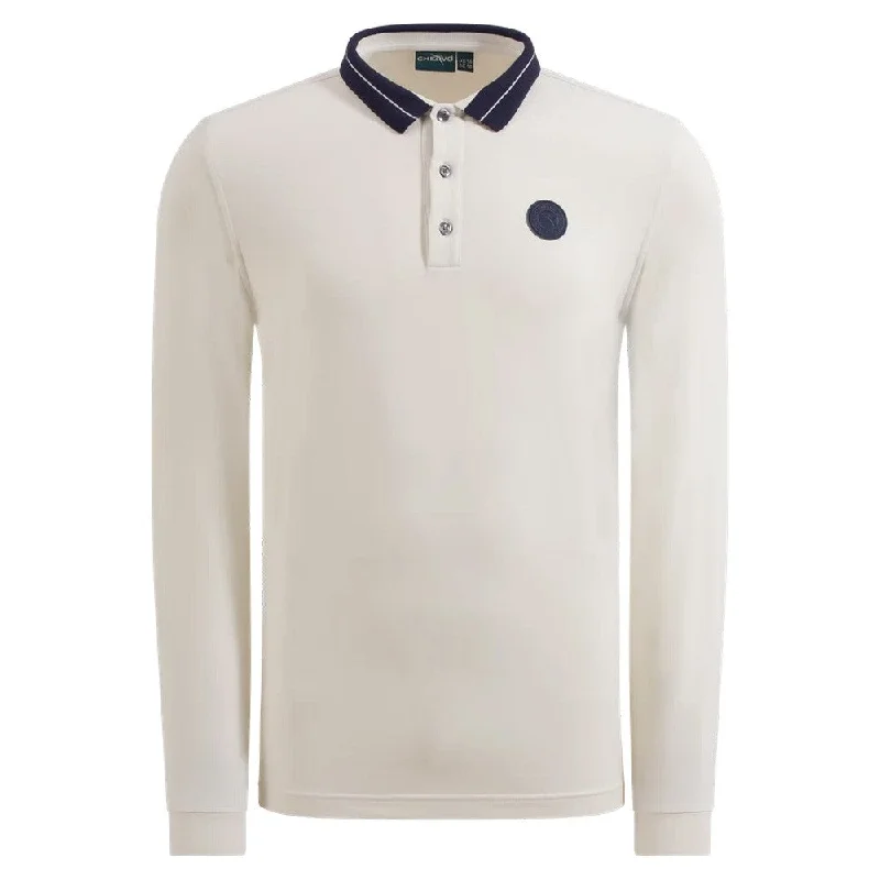 Chervo Affranto Longsleeve Golf Polo Beige - FW24 Dapper Men's Bow Dapper Men's Bow