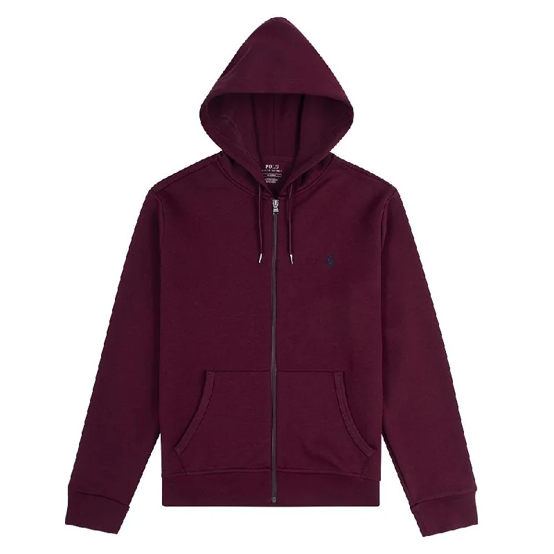 Double-Knit Full Zip Tech Hoodie | Burgundy Athletic Men's High Athletic Men's High