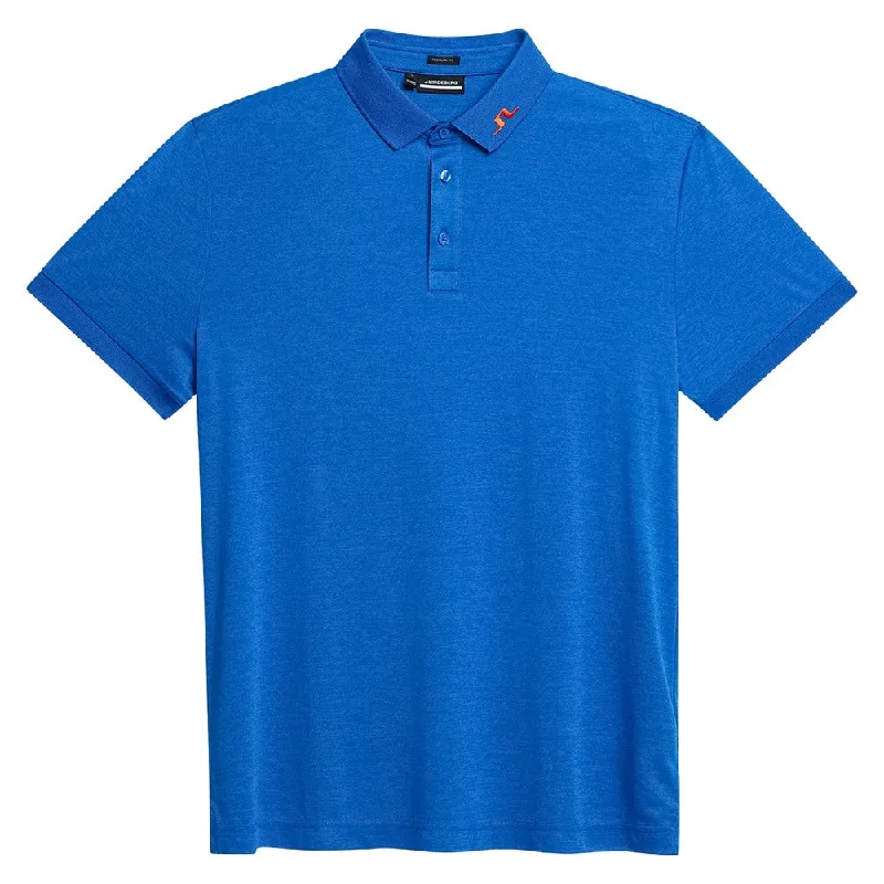 J.Lindeberg KV Regular Fit Golf Polo Nautical Blue Melange - SS24 Cclassic Men's Tweed Cclassic Men's Tweed