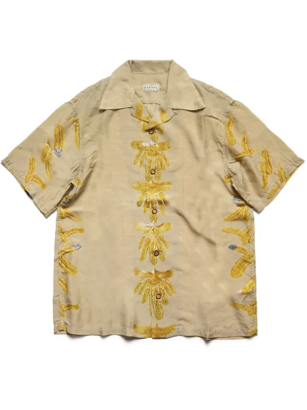 Kapital KOUNTRY REMAKE Silk Rayon EAGLE JEWEL Aloha Shirt - Ecru Sophisticated Men's French Sophisticated Men's French