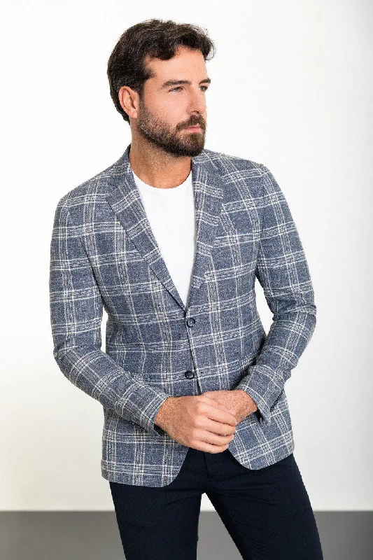 Bojoni Torretta Slim Fit Grey Plaid Blazer Bold Men's Animal Bold Men's Animal