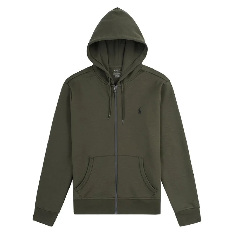 Double-Knit Full Zip Tech Hoodie | Company Olive Hip Men's Urban Hip Men's Urban