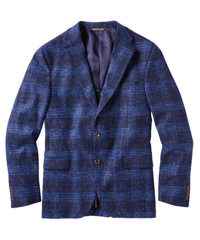 Wool-Silk Blend Check Sport Coat Traditional Men's Country Traditional Men's Country