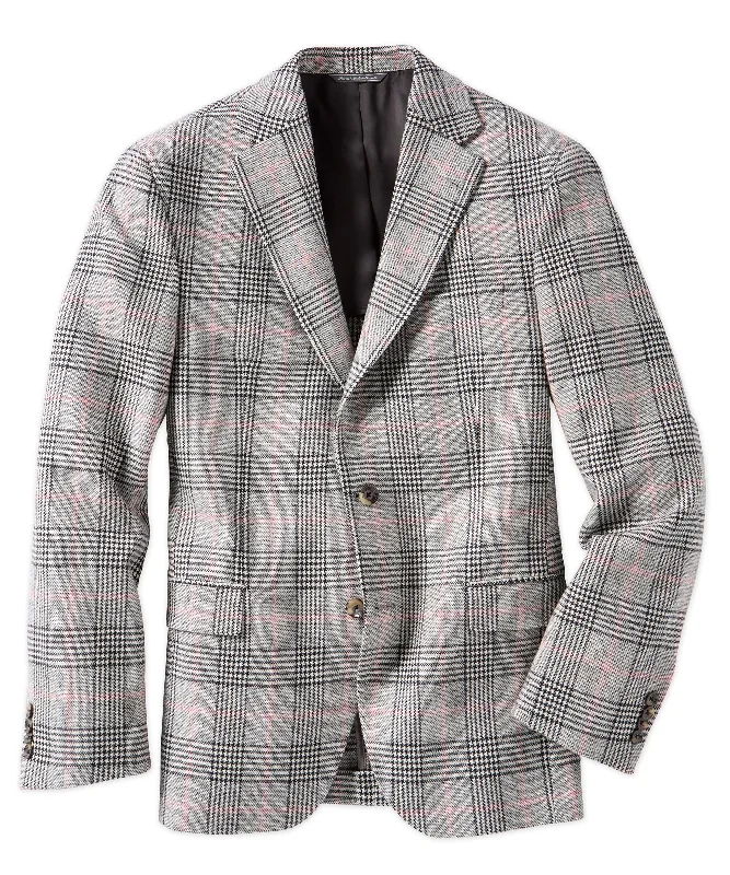 Wool-Cashmere Glen Plaid Sport Coat Relaxed Men's Beach Relaxed Men's Beach