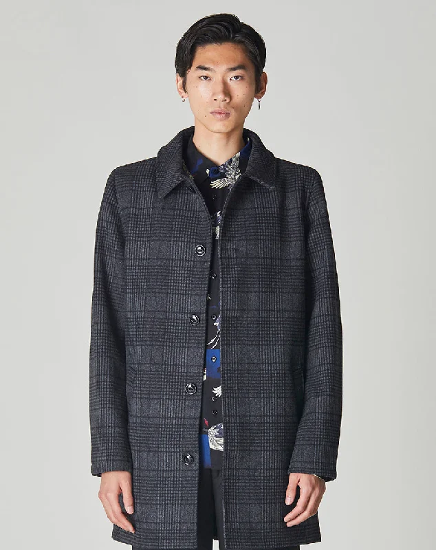 TROUPE MENS CHARCOAL CHECK OVERCOAT | GREY Dynamic Men's Moto Dynamic Men's Moto