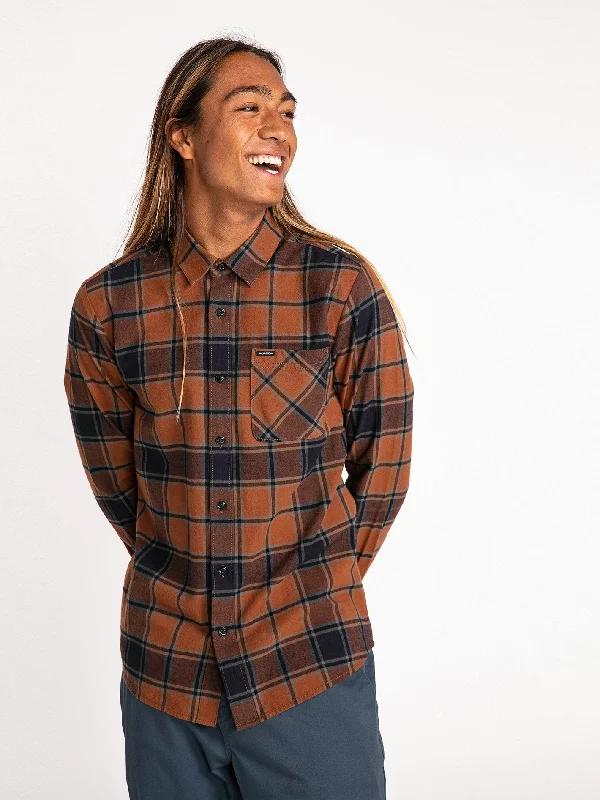 Caden Plaid Long Sleeve Flannel - Mocha Dynamic Men's Glow Dynamic Men's Glow