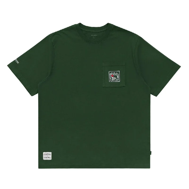 Malbon x Keith Haring Pocket Golf T-Shirt Green - 24 Refined Men's Hand Refined Men's Hand