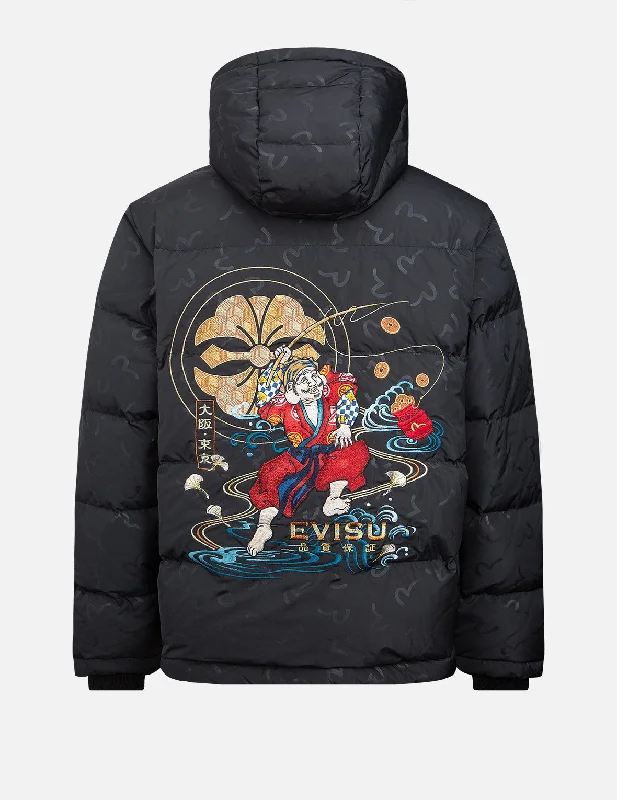 Brand Motto Print Down Jacket Streetwear Style Streetwear Style