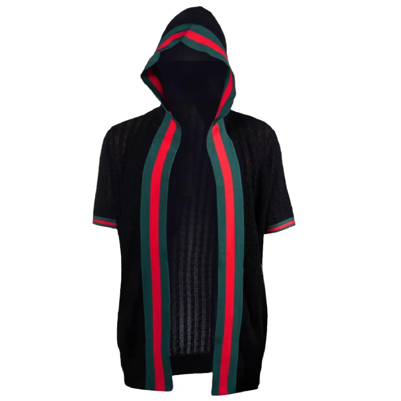 Prestige "Delmonte" 3/4 Length Hoodie (Black/Red/Green) 122 Trendy Men's Scandinavian Trendy Men's Scandinavian