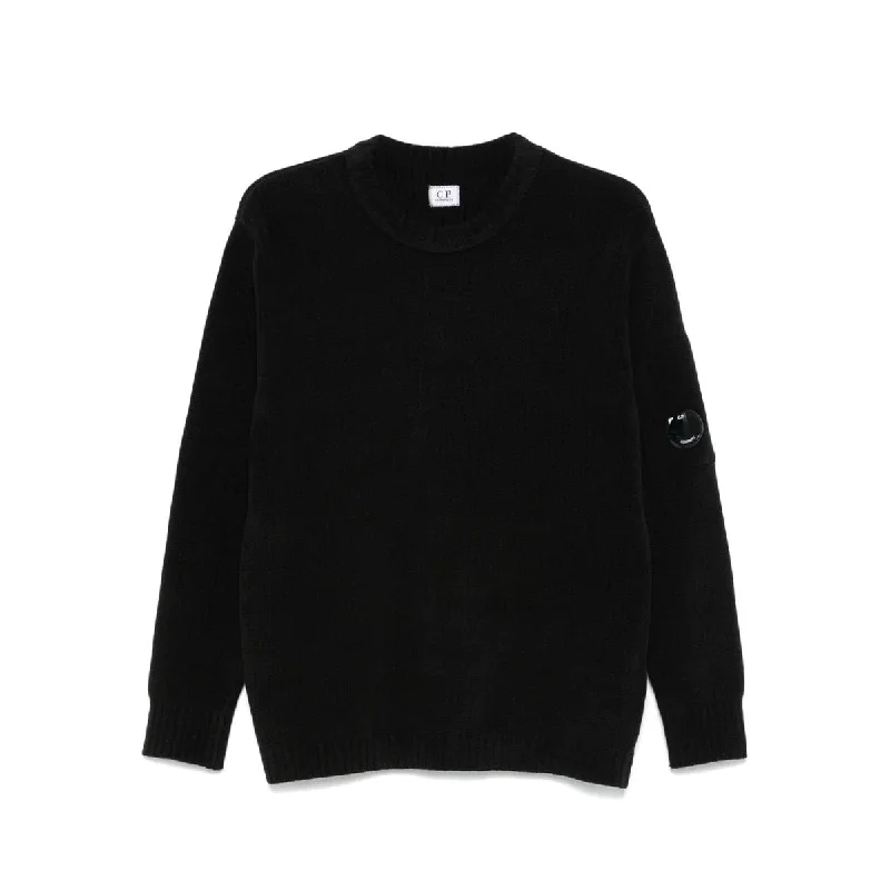 Cotton Chenille Crewneck Knit Gauze Black Casual Men's Japanese  Casual Men's Japanese 