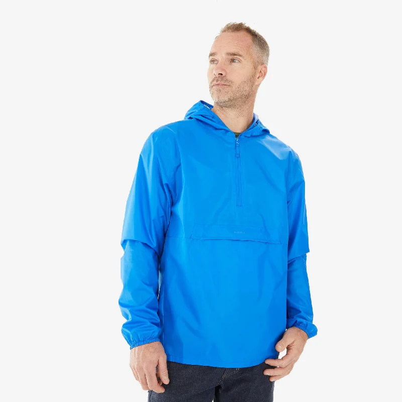 Quechua Men's Raincut Half-Zip Waterproof Rain Jacket Stylish Men's Neon Stylish Men's Neon