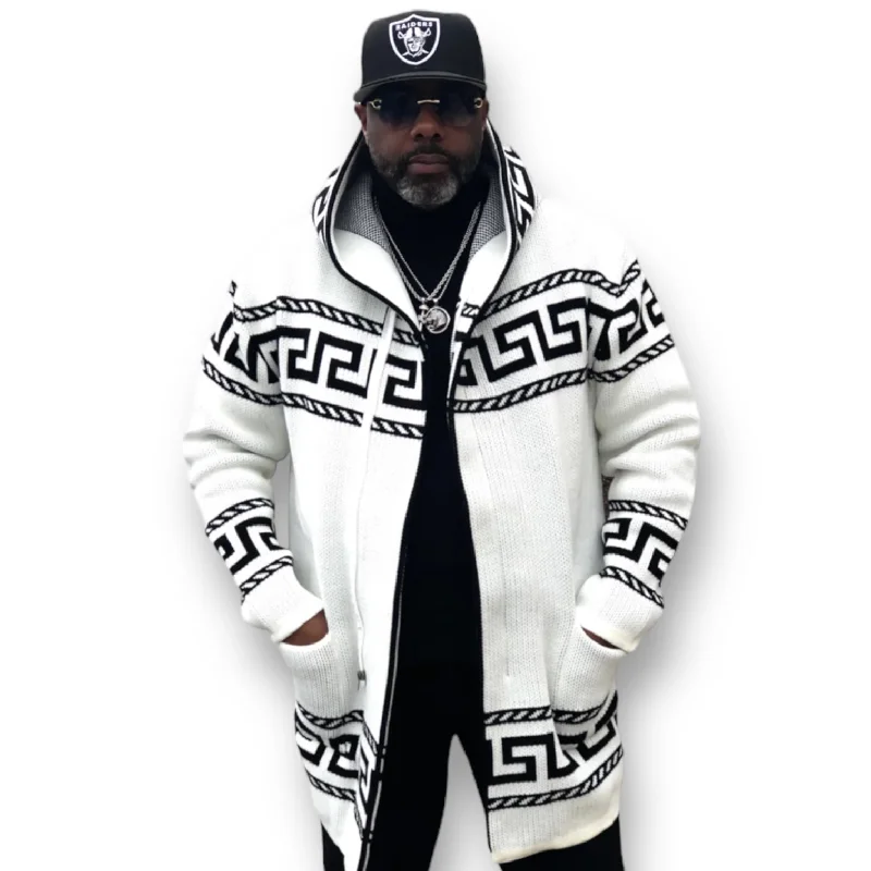 OIM "King" Cardigan 3/4 Length Sweater Jacket (White) Street Street