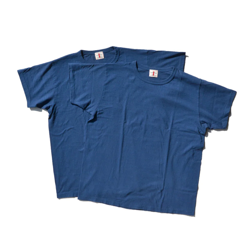 SAMURAI JEANS CREW NECK 2-PACK T-SHIRT PLAIN - NAVY Tailored Tailored