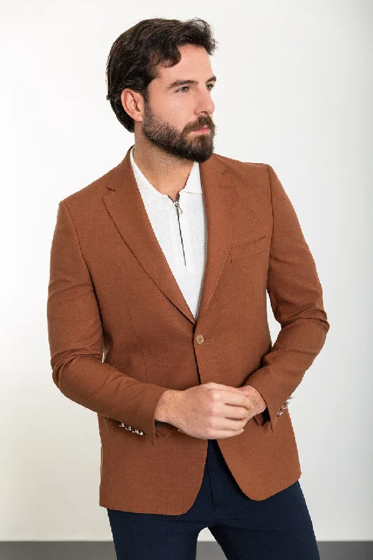 Bojoni Torretta Slim Fit Brown Blazer Elegant Men's Cashmere Elegant Men's Cashmere