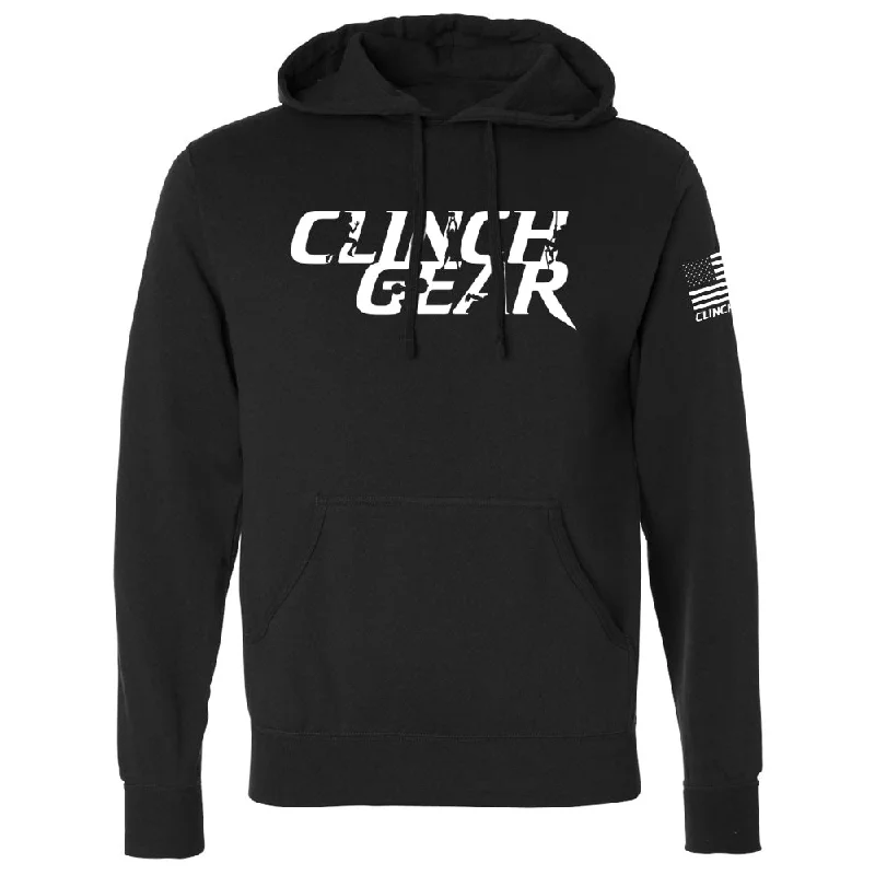 Clinch Gear - Stacked - Pullover Hoodie - Black Sporty Men's Tennis Sporty Men's Tennis