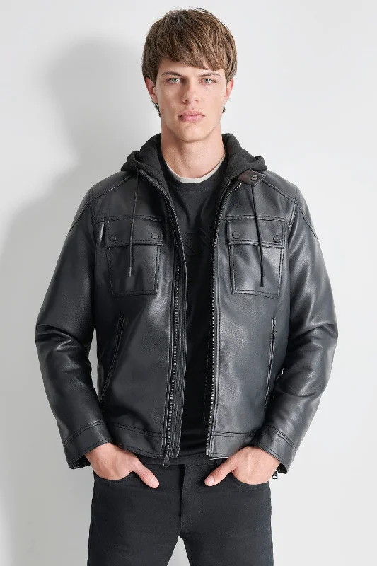 FAUX LEATHER JACKET Artistic Men's Hand Artistic Men's Hand