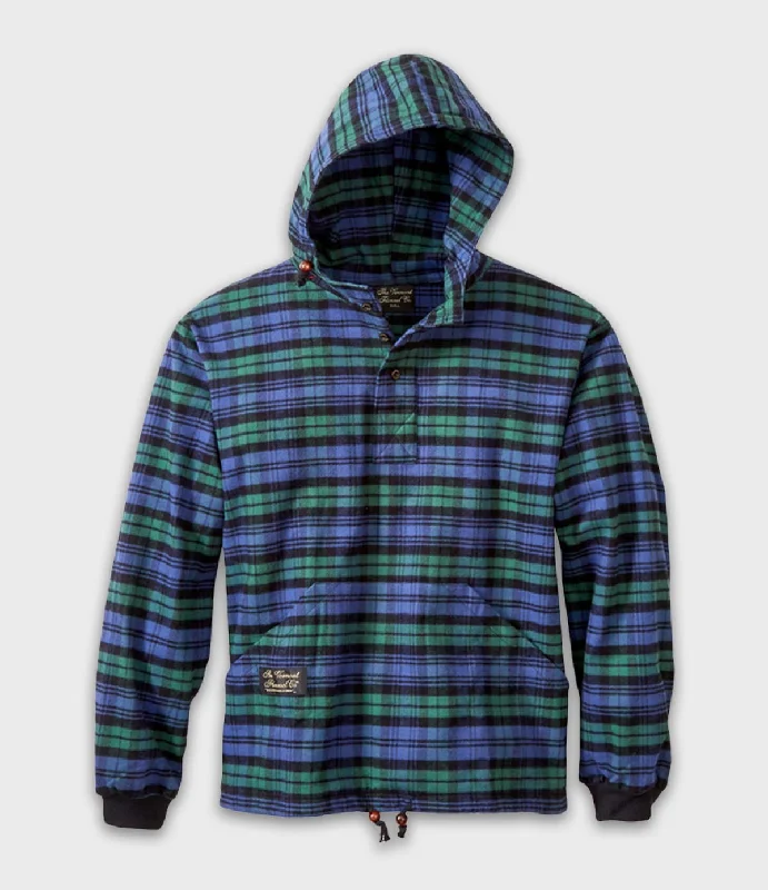 Hooded Flannel Pullover - Black Watch Unique Men's Patch Unique Men's Patch