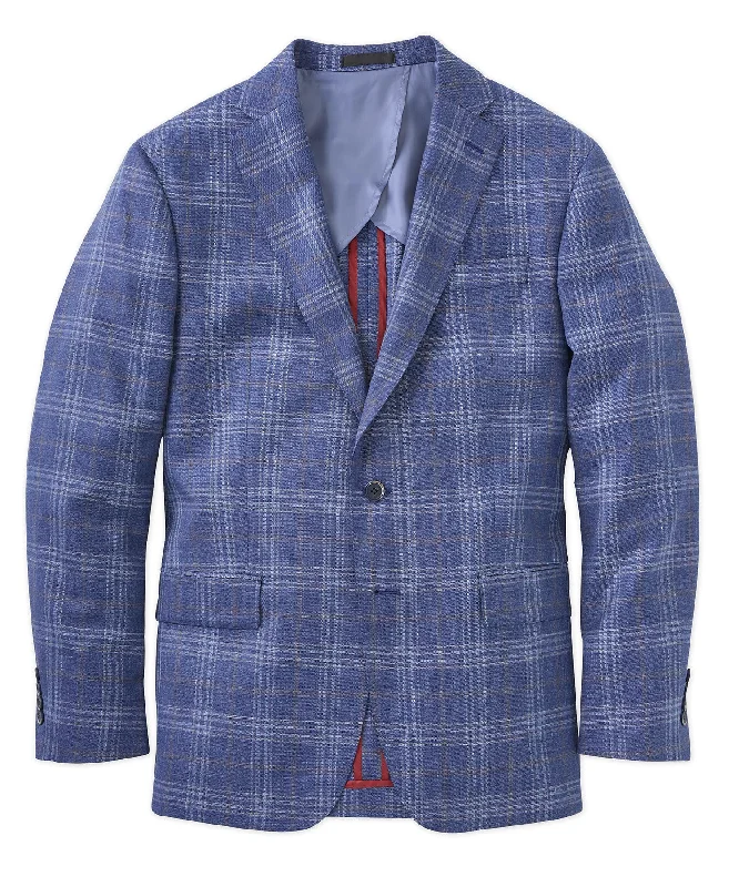 Wool-Silk-Linen Plaid Sport Coat Traditional Men's Wool Traditional Men's Wool