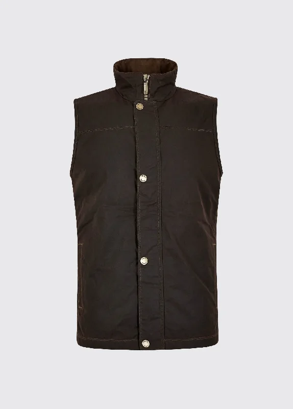 Mayfly Men's Waxed Cotton Vest - Java Stylish Men's Neon Stylish Men's Neon