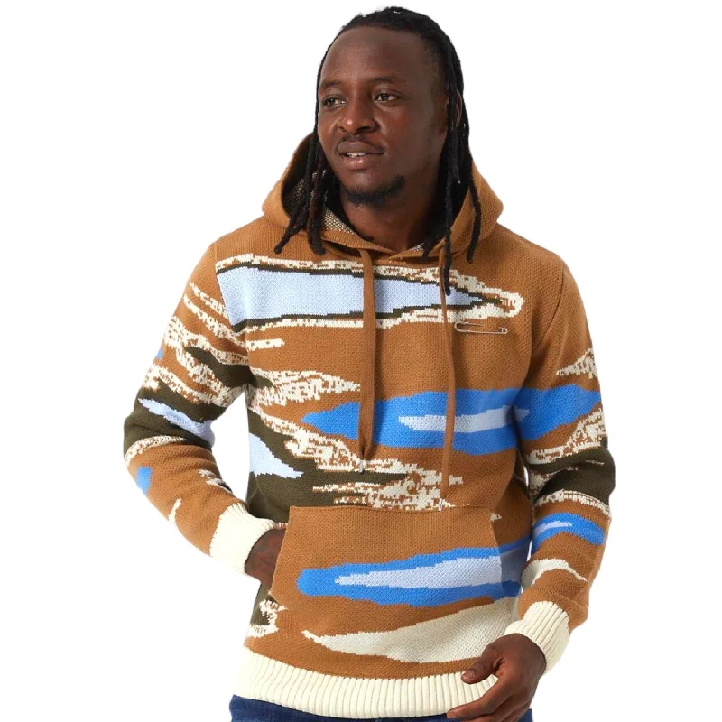 OIM G3 Hoody Sweater (Tan/Blue/Olive) Elegant Men's Cashmere Elegant Men's Cashmere