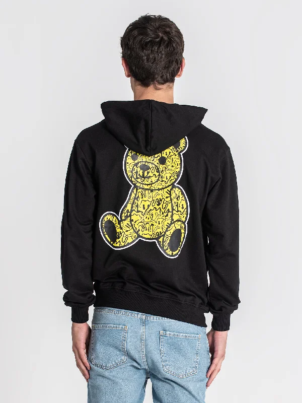 Black Smiley Bear Hoodie Business Business