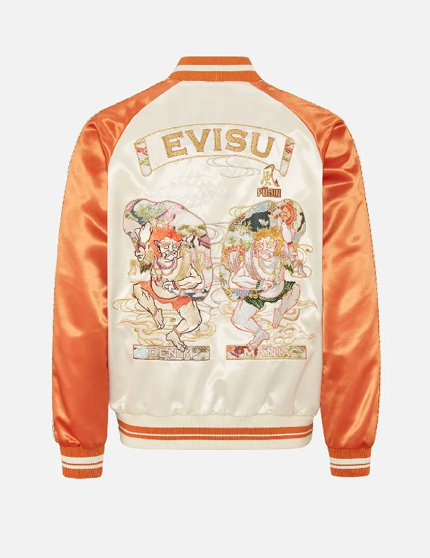 Fujin Twins Embroidered Souvenir Jacket Unique Men's Patch Unique Men's Patch