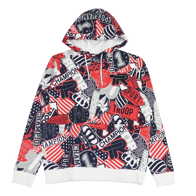 TROOP WORLD OF TROOP HOODIE WHT/RED - TP832378 Tough Men's Military Tough Men's Military