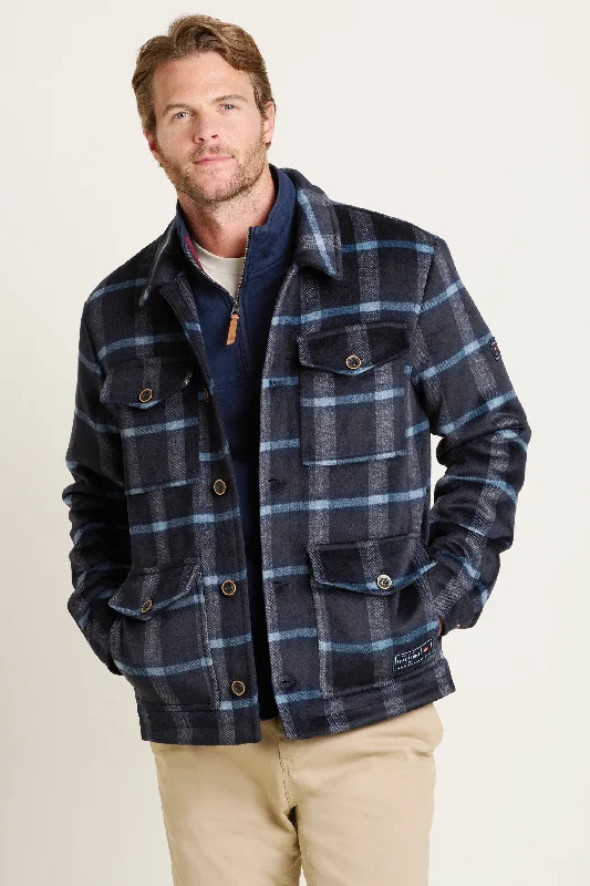 Check Faux Wool Jacket Business Business