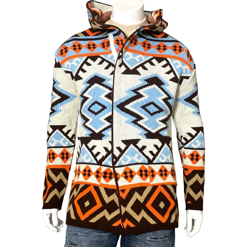 OIM Azteka Sweater 3/4 Length (Orange/Cream/Blue) Cool Men's Skate Cool Men's Skate