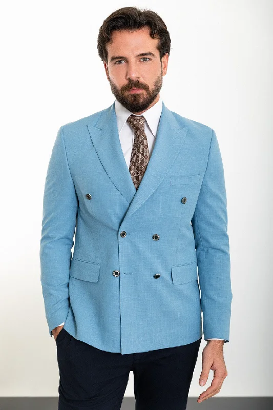 Bojoni Torretta Slim Fit Blue Double Breasted Blazer Lumberjack Lumberjack