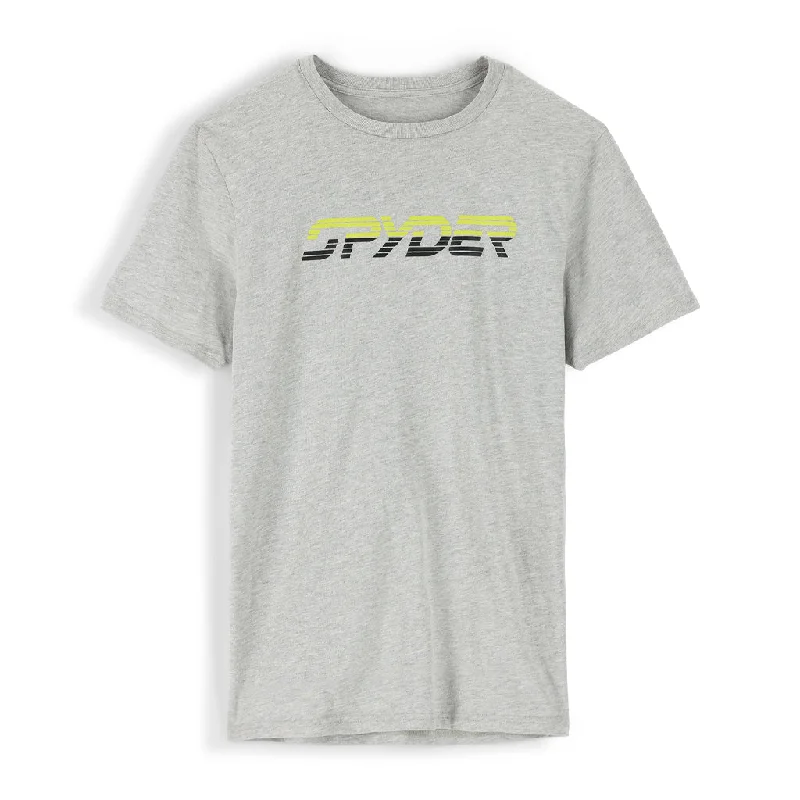 Mens Spyder Retro Logo Tee - Heather Gray (2022) Confident Men's High Confident Men's High