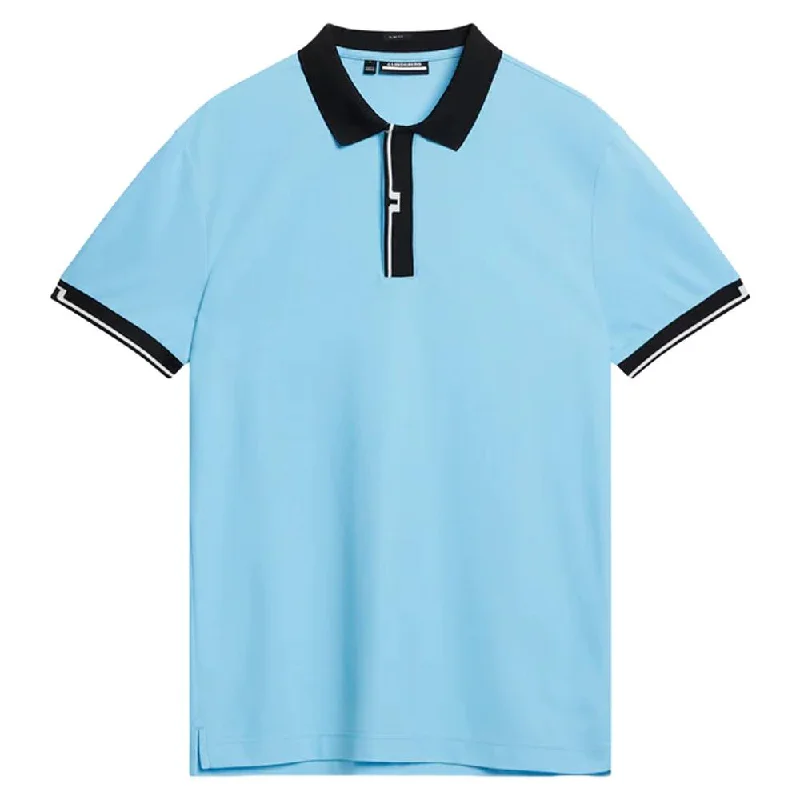 J.Lindeberg Bay Slim Golf Polo Baltic Sea - SS24 Elegant Men's Cashmere Elegant Men's Cashmere