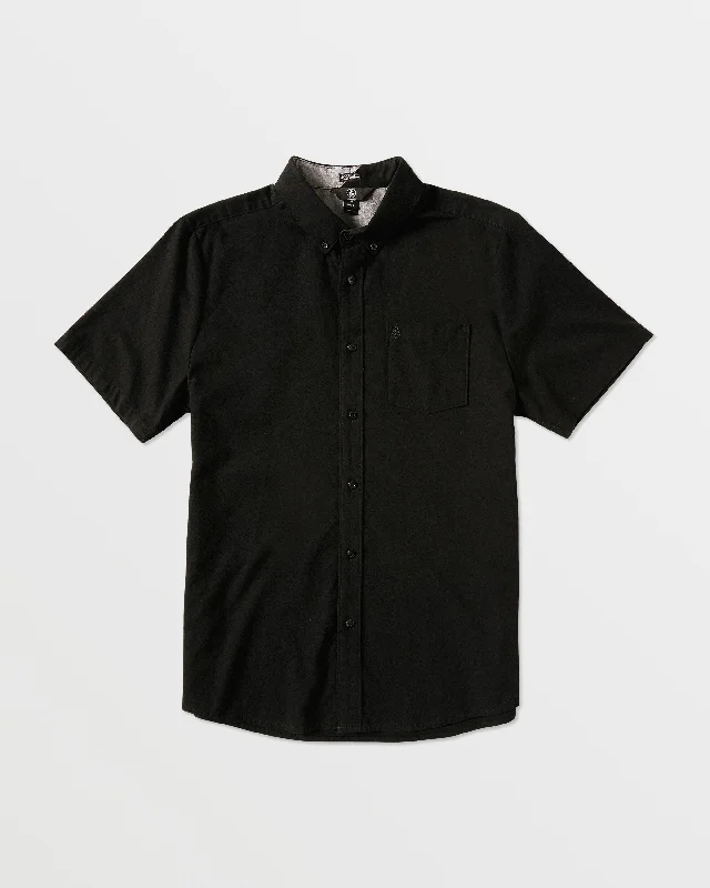 Everett Oxford Short Sleeve Shirt - New Black Trendy Men's Bucket Trendy Men's Bucket