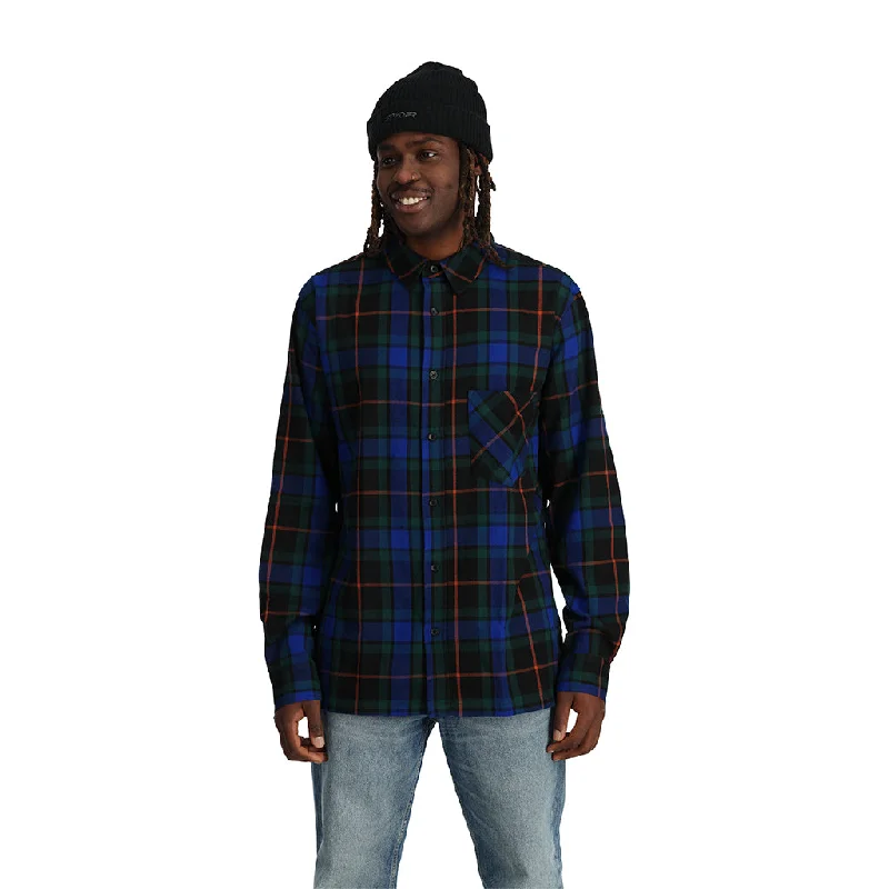 Mens Elevation Flannel - Electric Blue Trendy Men's Bucket Trendy Men's Bucket