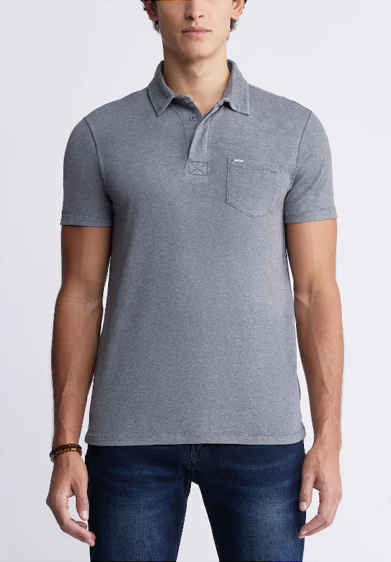 Kasper Men's Short-Sleeve Polo in Charcoal Grey - BM24233 Streetwear Style Streetwear Style