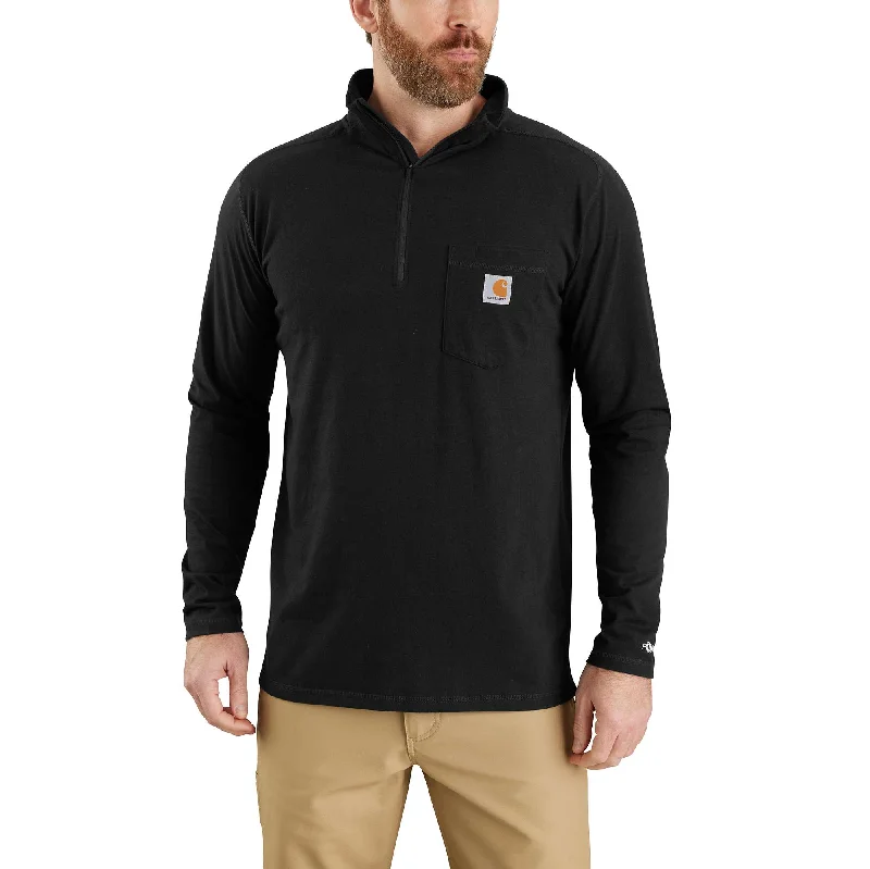 Carhartt Force® Relaxed Fit Midweight Long-Sleeve Quarter-Zip Mock-Neck T-Shirt Minimalist Men's Casual  Minimalist Men's Casual 